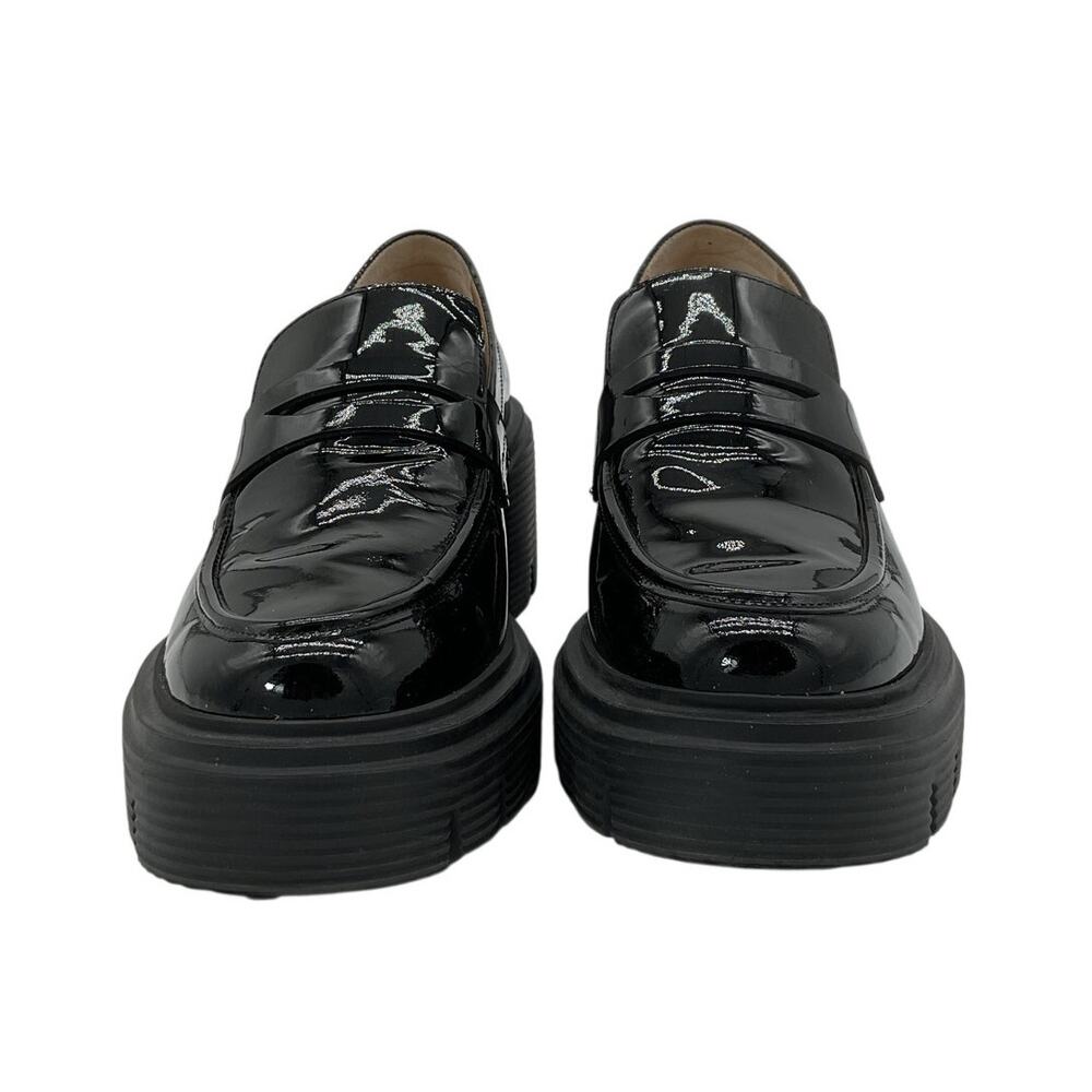 Stuart Weitzman Patent Black Blocklift Loafers Size 7.5 - Picture 4 of 8